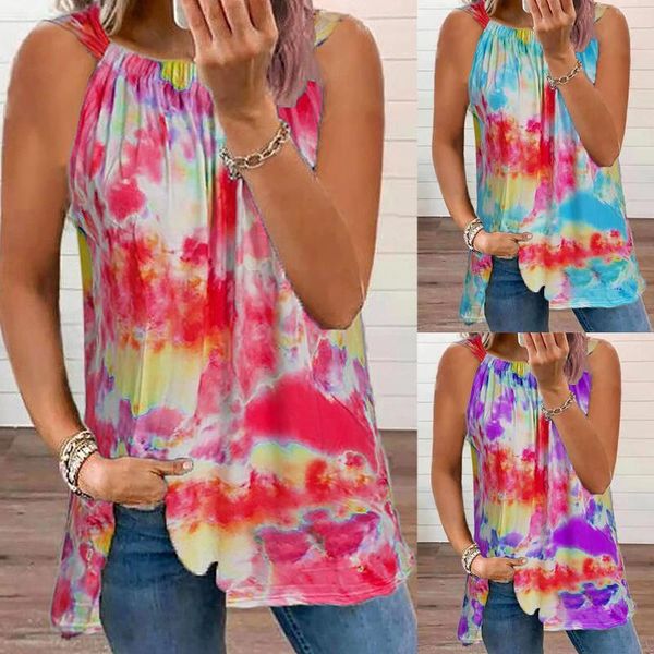 women's tanks & camis tie dye printed tank oversized o-neck printing loose t-shirts femme zaraing fit sleeveless tee shirts ropa mujer, White
women's tanks & camis tie dye printed tank oversized o-neck printing loose t-shirts femme zaraing fit sleeveless tee shirts ropa mujer, White