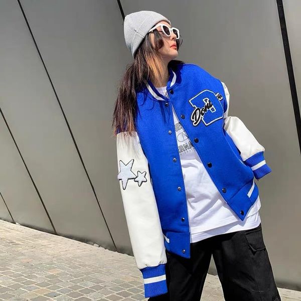 women's jackets b letter baseball uniform jacket female high-quality streetwear loose couple retro clothes men and women oversized, Black;brown
women's jackets b letter baseball uniform jacket female high-quality streetwear loose couple retro clothes men and women oversized, Black;brown