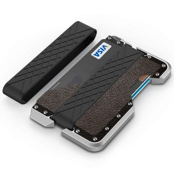 card holders front pocket slim holder business metal id man wallet with rfid anti-theft protection moto & biker style, Brown;gray
card holders front pocket slim holder business metal id man wallet with rfid anti-theft protection moto & biker style, Brown;gray