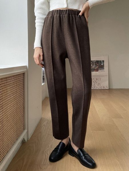 dazy high waist seam detail pants u05b#, Black;white
dazy high waist seam detail pants u05b#, Black;white