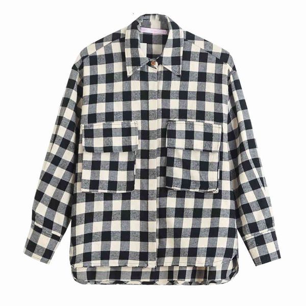 women's knits & tees causal women turn down collar cotton shirts fashion ladies grey plaid streetwear female chic pocket butt, White
women's knits & tees causal women turn down collar cotton shirts fashion ladies grey plaid streetwear female chic pocket butt, White