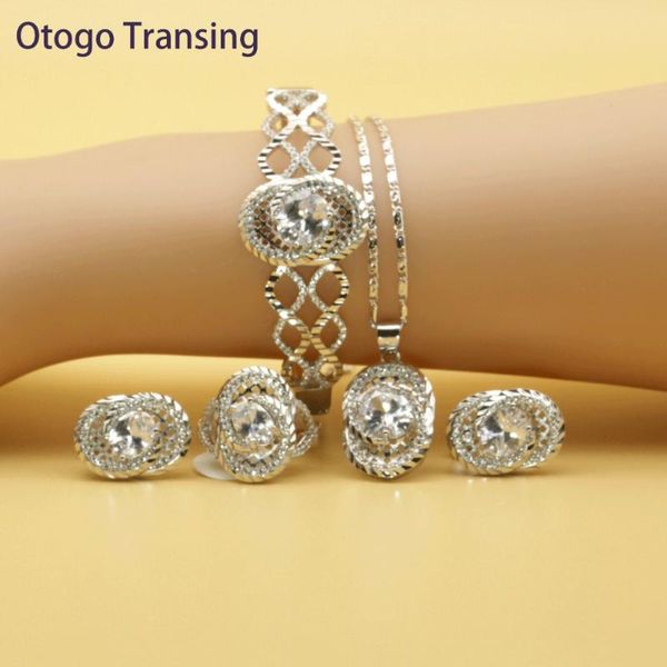 earrings & necklace otogo transing 2021 round white cubic zirconia silver color jewelry sets for women earring pendant ring bracelet set211
earrings & necklace otogo transing 2021 round white cubic zirconia silver color jewelry sets for women earring pendant ring bracelet set211