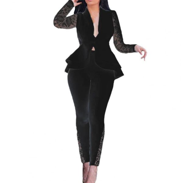 women's two piece pants suit 2021 solid color lace slim deep v neck tight waist ruffle lady for autumn, White
women's two piece pants suit 2021 solid color lace slim deep v neck tight waist ruffle lady for autumn, White