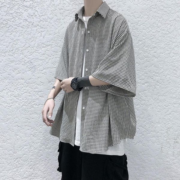 summer korean plaid shirt men's fashion retro casual men streetwear wild loose five-point sleeve shirts mens s-2xl, White;black
summer korean plaid shirt men's fashion retro casual men streetwear wild loose five-point sleeve shirts mens s-2xl, White;black