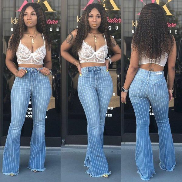 women's jeans women denim striped tassel bell-bottom pants high waist streetwear wide leg trousers casual ladies mom bottom, Blue
women's jeans women denim striped tassel bell-bottom pants high waist streetwear wide leg trousers casual ladies mom bottom, Blue