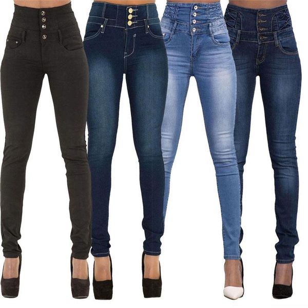 women's jeans 2021 spring high waist woman denim pencil pants quality stretch women slim skinny button pockets, Blue
women's jeans 2021 spring high waist woman denim pencil pants quality stretch women slim skinny button pockets, Blue