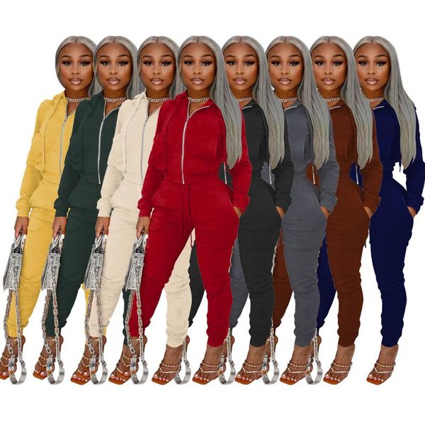 women's two piece pants 23w8262 autumn winter women casual suede hood zipper sports set and tracksuit sweatsuit outfits, White
women's two piece pants 23w8262 autumn winter women casual suede hood zipper sports set and tracksuit sweatsuit outfits, White