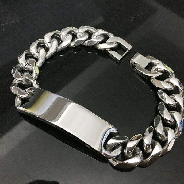 15mm titanium steel chain bracelet personality simple men hip-hop street style fine polishing social gathering, Black
15mm titanium steel chain bracelet personality simple men hip-hop street style fine polishing social gathering, Black