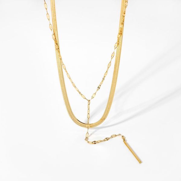 chains 14k gold plated stainless steel chain choker jewelry double layer snake pendant necklaces for women, Silver
chains 14k gold plated stainless steel chain choker jewelry double layer snake pendant necklaces for women, Silver