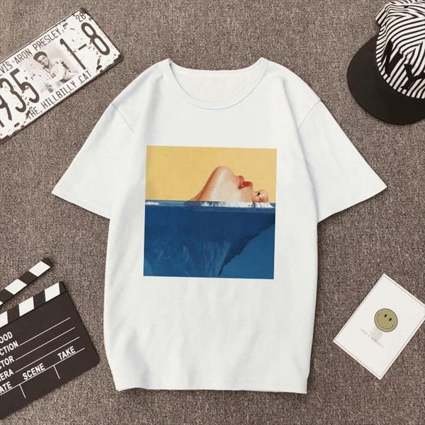 picture puzzle korean style womens fun printing series cartoon short sleeved top, White
picture puzzle korean style womens fun printing series cartoon short sleeved top, White