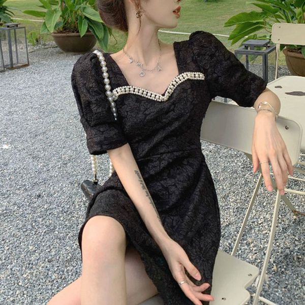 beach sundresses for women summer 2021 black mini dress females gothic korean style short sleeve elegant dresses square collar, White;black
beach sundresses for women summer 2021 black mini dress females gothic korean style short sleeve elegant dresses square collar, White;black