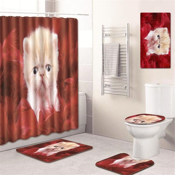 bath mats cute cat shower curtain bathroom mat toilet cover non-slip home kitchen pad five-piece carpet rugs
bath mats cute cat shower curtain bathroom mat toilet cover non-slip home kitchen pad five-piece carpet rugs