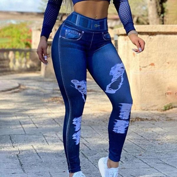 yoga outfit stretchy fitness pants high waist distressed imitation jeans bulifting workout for jogging running
yoga outfit stretchy fitness pants high waist distressed imitation jeans bulifting workout for jogging running