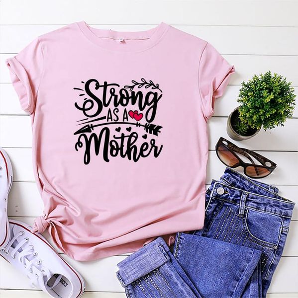 women's t-shirt strong as a mother t shirt women summer plus size letters print casual short sleeve mom shirts mother's day tees, White
women's t-shirt strong as a mother t shirt women summer plus size letters print casual short sleeve mom shirts mother's day tees, White