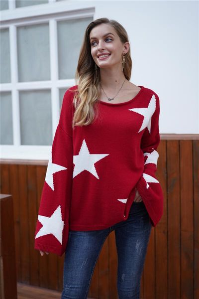 women's sweaters female large size loose-fitting pullovers fashion five-pointed star design good quality knitwear luxury nice-looking, White;black
women's sweaters female large size loose-fitting pullovers fashion five-pointed star design good quality knitwear luxury nice-looking, White;black
