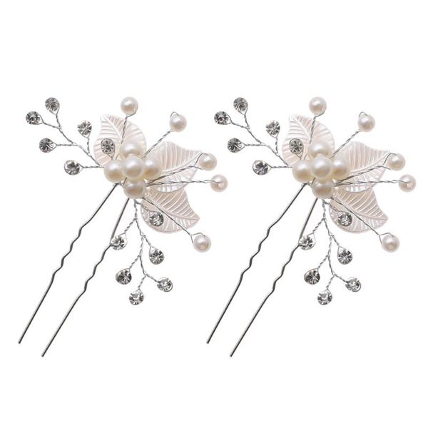 hair brushes 2pcs bridal hairpin fork pearl pieces wedding accessories, Silver 
hair brushes 2pcs bridal hairpin fork pearl pieces wedding accessories, Silver