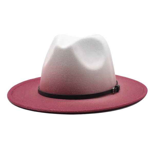 2021 autumn winter fedora hat women wide brim gradient color designed panama vintage jazz cap church formal sombreros de mujer, Blue;gray
2021 autumn winter fedora hat women wide brim gradient color designed panama vintage jazz cap church formal sombreros de mujer, Blue;gray