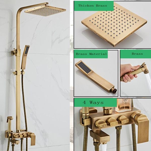 antiquebrass shower faucet rain brass 8" bathtub bidet 4 ways hand 360 rotatble spout bathroom sets
antiquebrass shower faucet rain brass 8" bathtub bidet 4 ways hand 360 rotatble spout bathroom sets