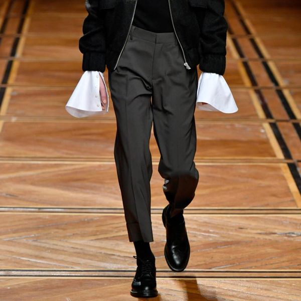 men's pants men's casual spring and autumn fashion catwalk wind hidden cardigan loose straight leg nine minute, Black
men's pants men's casual spring and autumn fashion catwalk wind hidden cardigan loose straight leg nine minute, Black