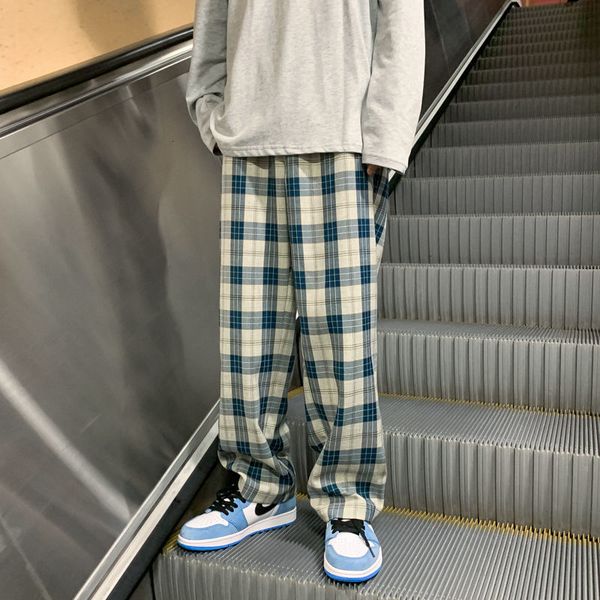 men's pants fashion trend casual plaid printing loose straight elastic waist white/blue/beige color trousers m-2xl p79d, Black
men's pants fashion trend casual plaid printing loose straight elastic waist white/blue/beige color trousers m-2xl p79d, Black