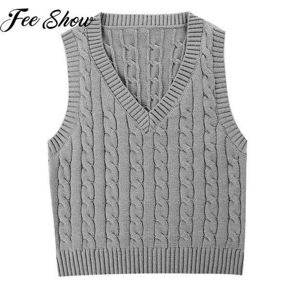 women's vests feeahow girls v neck sleeveless sweater vest pullover women vintage pretty autumn winter fashion casual cable knit waistc, Black;white
women's vests feeahow girls v neck sleeveless sweater vest pullover women vintage pretty autumn winter fashion casual cable knit waistc, Black;white