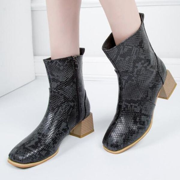 boots snake printing pu women ankle zip pointed toe footwear thick high heels female boot shoes snakeskin bootie sy698, Black
boots snake printing pu women ankle zip pointed toe footwear thick high heels female boot shoes snakeskin bootie sy698, Black