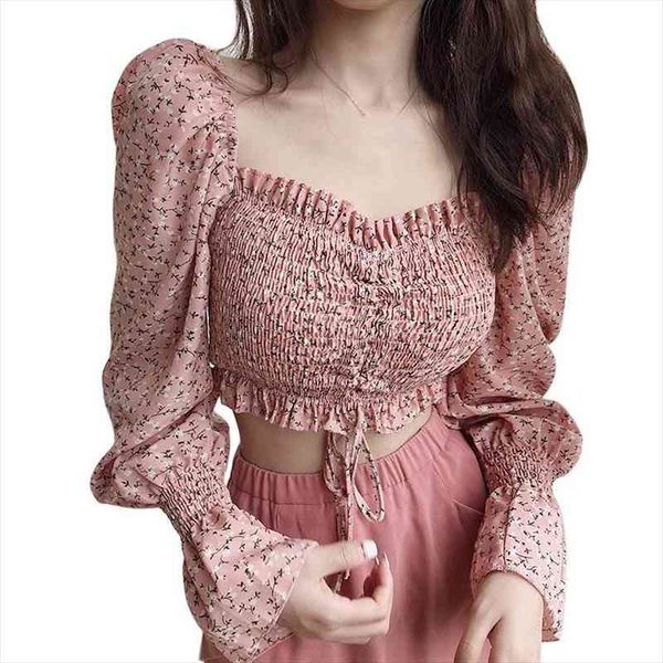 spring summer pleated floral women shirts print chiffon lace up casual puff sleeve square collar womentop, White
spring summer pleated floral women shirts print chiffon lace up casual puff sleeve square collar womentop, White