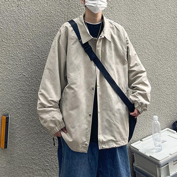 men's jackets 2021 spring autumn streetwear chic geometric printing jacket loose style all-match casual, Black;brown
men's jackets 2021 spring autumn streetwear chic geometric printing jacket loose style all-match casual, Black;brown
