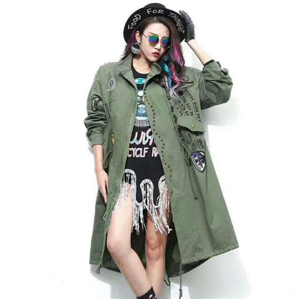 women's jackets brand spring autumn letter print long women rivet epaulette patch coat jacket female camouflage for, Black;brown
women's jackets brand spring autumn letter print long women rivet epaulette patch coat jacket female camouflage for, Black;brown