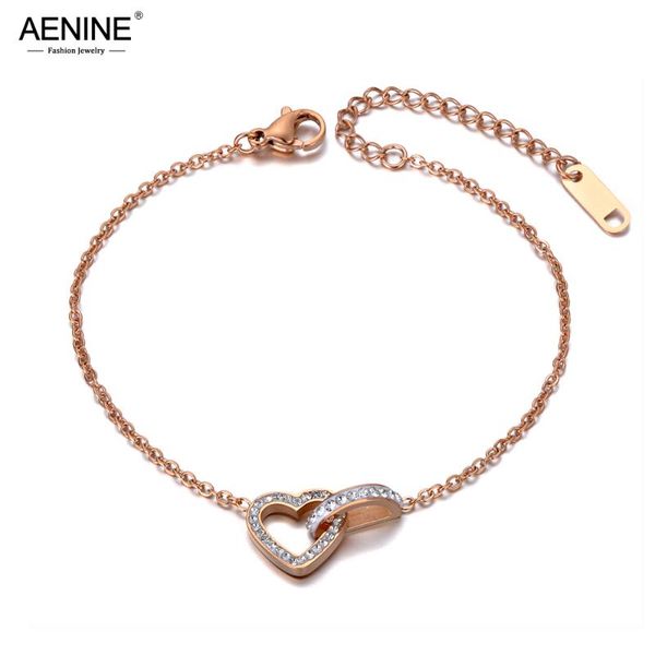 link, chain aenine stainless steel love heart cz crystal charm bracelets for women girls bohemia & link bracelet jewelry ab19143, Black
link, chain aenine stainless steel love heart cz crystal charm bracelets for women girls bohemia & link bracelet jewelry ab19143, Black