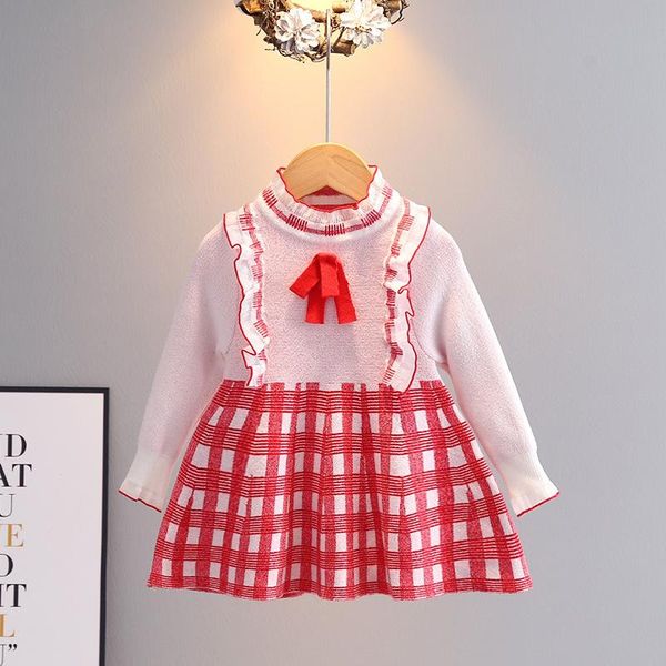 girl's dresses toddler baby girls dress outfit lattice college style princess knit autumn winter sweater kids children costume, Red;yellow
girl's dresses toddler baby girls dress outfit lattice college style princess knit autumn winter sweater kids children costume, Red;yellow