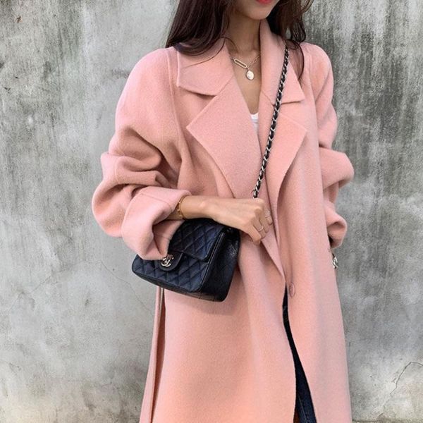 women's wool & blends 2021 fashion autumn winter overcoat ladies woolen coat warm pink thick women long jacket casual cardigan manteau, Black
women's wool & blends 2021 fashion autumn winter overcoat ladies woolen coat warm pink thick women long jacket casual cardigan manteau, Black