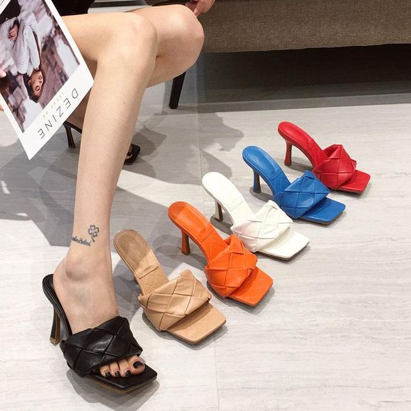 large slippers fashion wild elegant temperament holiday high-heeled square-head woven open-toe stiletto, Black
large slippers fashion wild elegant temperament holiday high-heeled square-head woven open-toe stiletto, Black