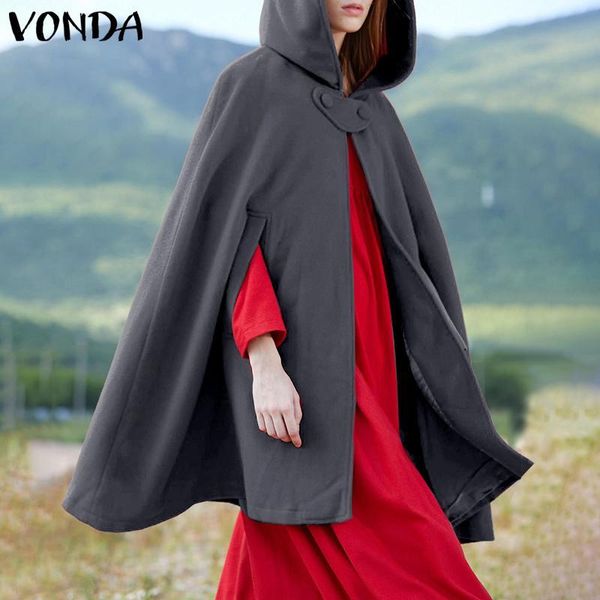 women's jackets 3 colors women cape coats 2021 autumn solid female cardigan vintage casual hooded buttons outwears plus size, Black;brown
women's jackets 3 colors women cape coats 2021 autumn solid female cardigan vintage casual hooded buttons outwears plus size, Black;brown