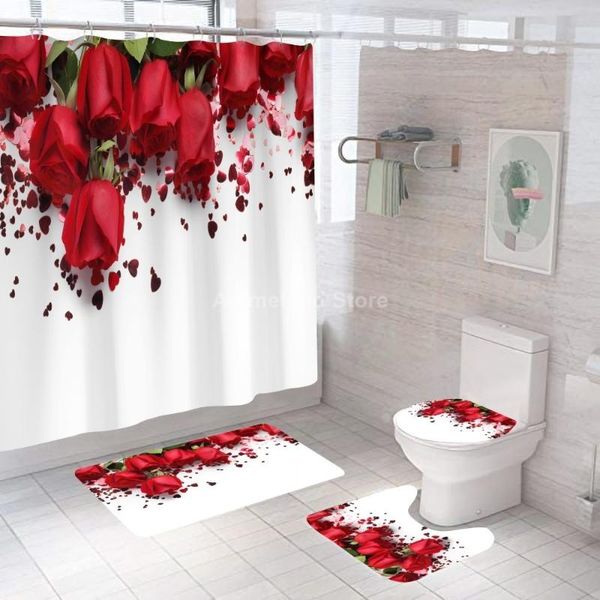 shower curtains fashion rose red flower bathroom curtain bath sets toilet cover mat non-slip washroom rug set modern 180x180cm
shower curtains fashion rose red flower bathroom curtain bath sets toilet cover mat non-slip washroom rug set modern 180x180cm