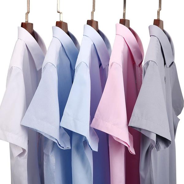 men's casual shirts summer short sleeve business shirt cotton blends buttons front slim fit career a2, White;black 
men's casual shirts summer short sleeve business shirt cotton blends buttons front slim fit career a2, White;black