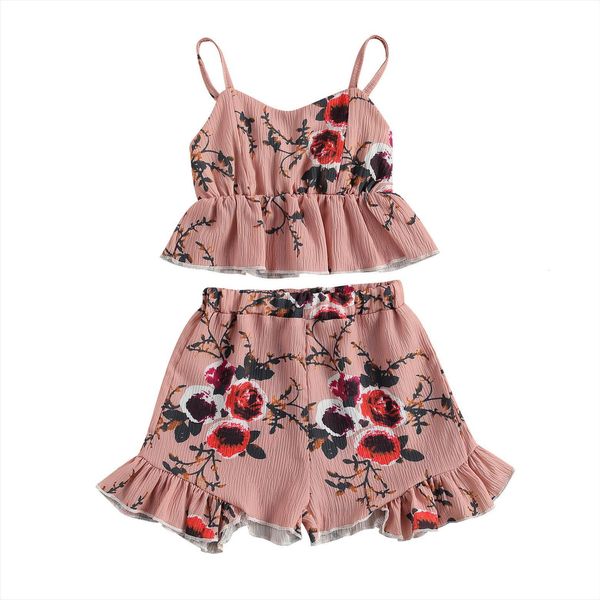 2 7years pcs toddler flower print outfits, girls sleeveless spaghetti strap v neck tank ruffle shorts, White
2 7years pcs toddler flower print outfits, girls sleeveless spaghetti strap v neck tank ruffle shorts, White