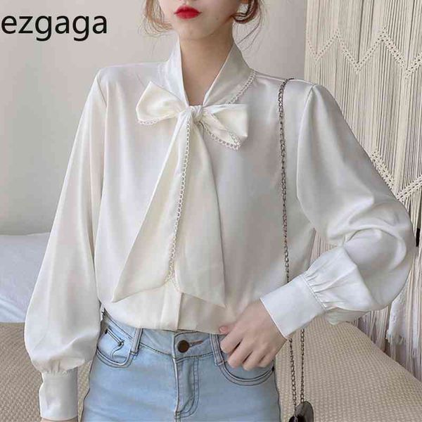 ezgaga office lady blouse lace up bowknot fashion long sleeve korean spring elegant women blouse all-match blusas 210430, White
ezgaga office lady blouse lace up bowknot fashion long sleeve korean spring elegant women blouse all-match blusas 210430, White