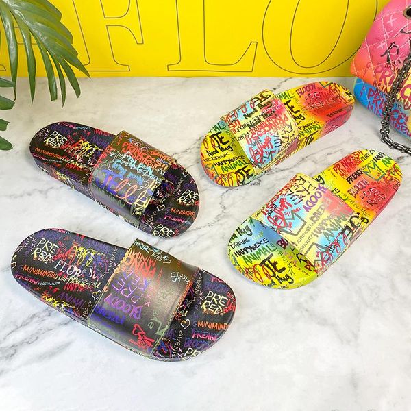 slippers summer women's shoes fashion graffiti flat open toe sandals outdoor leisure plus size 41, Black
slippers summer women's shoes fashion graffiti flat open toe sandals outdoor leisure plus size 41, Black