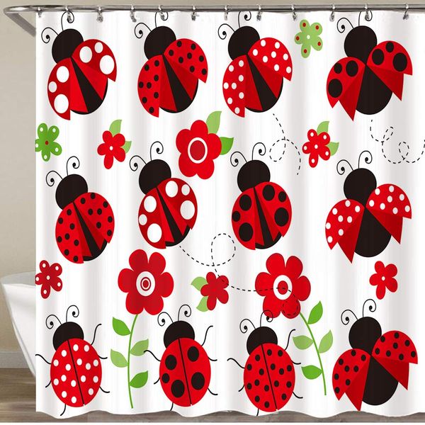 shower curtain set with 12 hooks,ladybugs garden red,decorative bath curtain modern bathroom accessories,machine washable,72" x
shower curtain set with 12 hooks,ladybugs garden red,decorative bath curtain modern bathroom accessories,machine washable,72" x