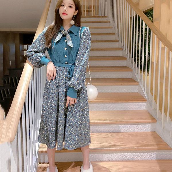 casual dresses french romantic sweet stitching knit dress autumn winter style elegant gentle temperament lady corduroy vintage floral, Black;gray
casual dresses french romantic sweet stitching knit dress autumn winter style elegant gentle temperament lady corduroy vintage floral, Black;gray
