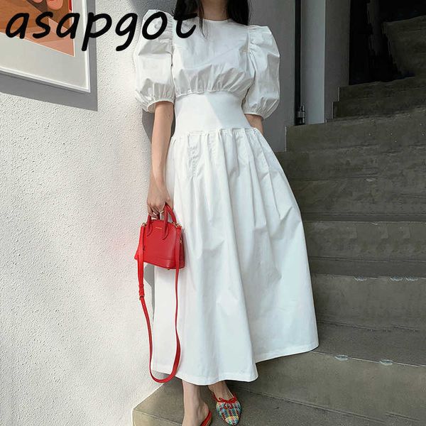 chic korean elegant loose pleated waist black big swing dress long o neck puff sleeve white dress women spring fashion 210610, Black;gray
chic korean elegant loose pleated waist black big swing dress long o neck puff sleeve white dress women spring fashion 210610, Black;gray