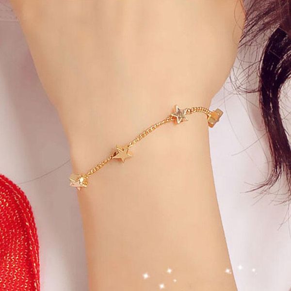 link, chain girls girly party gifts simple bracelet trendy five gold colors five-pointed star/heart bangle jewelry, Black
link, chain girls girly party gifts simple bracelet trendy five gold colors five-pointed star/heart bangle jewelry, Black
