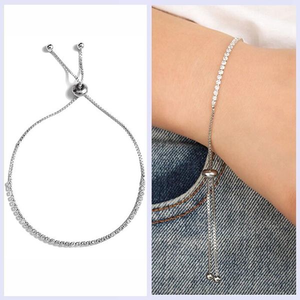 link, chain simple claw adjustable bracelets for women rose gold silver color crystal bracelet pulseira feminina fashion jewelry, Black
link, chain simple claw adjustable bracelets for women rose gold silver color crystal bracelet pulseira feminina fashion jewelry, Black