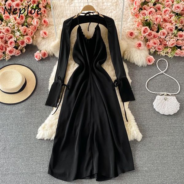 casual dresses neploe two-piece suits women a-line suspender dress 2021 summer halter large swing long robe shawl sleeve female jacket, Black;gray
casual dresses neploe two-piece suits women a-line suspender dress 2021 summer halter large swing long robe shawl sleeve female jacket, Black;gray