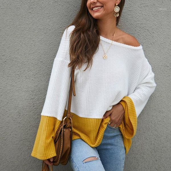 women's sweaters women sweater color matching pullovers o neck knitting female bell long sleeve casual loose autumn winter, White;black
women's sweaters women sweater color matching pullovers o neck knitting female bell long sleeve casual loose autumn winter, White;black
