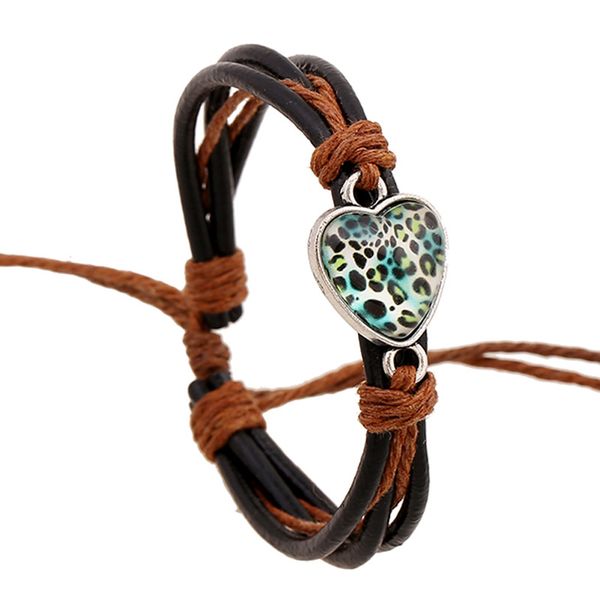 fashion multi layers heart braided genuine leather bracelets leopard pattern handmade adjustable bangles for women men jewelry, Golden;silver
fashion multi layers heart braided genuine leather bracelets leopard pattern handmade adjustable bangles for women men jewelry, Golden;silver