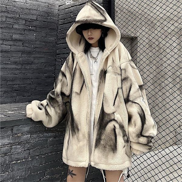 women's fur & faux 2021 autumn winter fashion style loose plus size hooded long sleeve street tie-dye padded warmth lamb coat women tre, Black
women's fur & faux 2021 autumn winter fashion style loose plus size hooded long sleeve street tie-dye padded warmth lamb coat women tre, Black