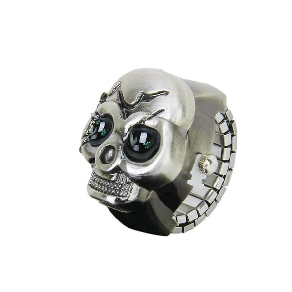 cluster rings bronze flip-up skull cover finger ring watch stretchy watchband for unisex--battery included, ideal lover, Golden;silver
cluster rings bronze flip-up skull cover finger ring watch stretchy watchband for unisex--battery included, ideal lover, Golden;silver