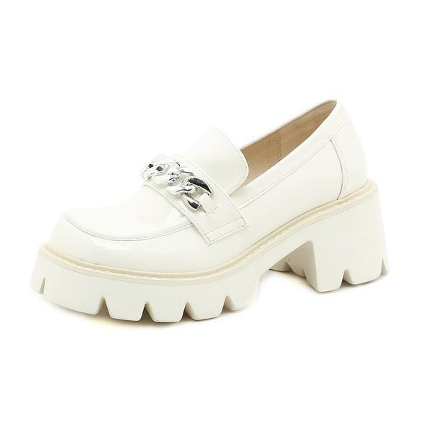 dress shoes women's loafers platform 2021 fashion high-heel women patent leather chain round toe british style, Black
dress shoes women's loafers platform 2021 fashion high-heel women patent leather chain round toe british style, Black